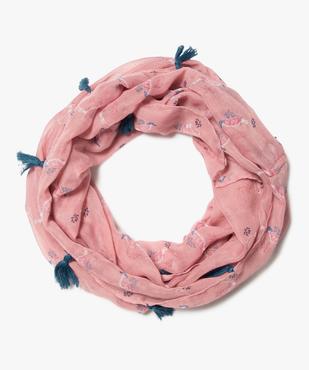 Foulard fille snood imprimé oiseaux et pompons vue1 - GEMO 4G FILLE - GEMO