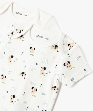 Body à manches courtes et col américain en coton biologique bébé (lot de 3) vue3 - GEMO 4G BEBE - GEMO