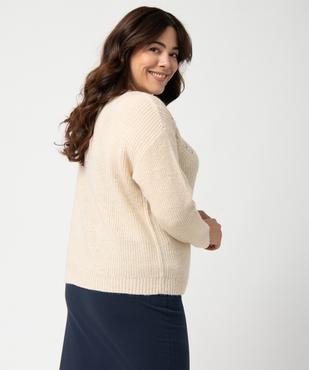 Gilet femme grande taille en grosse maille et boutons fantaisie vue3 - GEMO (G TAILLE) - GEMO