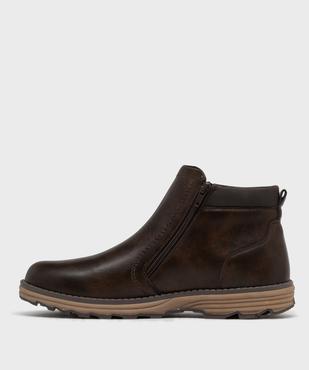 Boots homme confort unies à double zip et semelle crantée vue10 - G'FLEX - GEMO