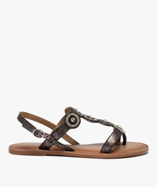Sandales femme à talon plat et brides ornées de strass vue1 - GEMO (CASUAL) - GEMO