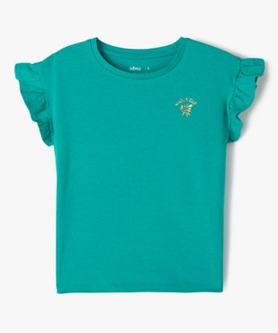 Tee-shirt à manches courtes avec volants fille vue1 - GEMO (ENFANT) - GEMO