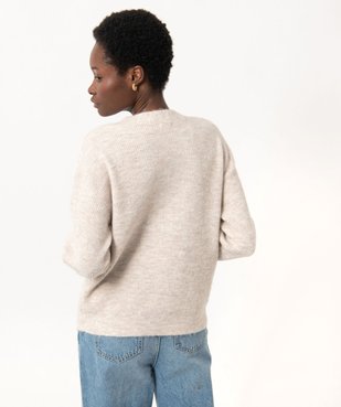 Gilet à col V en maille douillette avec gros boutons femme vue3 - GEMO(FEMME PAP) - GEMO