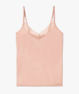 Haut de pyjama à fines bretelles et dentelle femme vue4 - GEMO 4G FEMME - GEMO