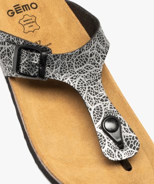 Sandales femme avec bride entre-doigts et à boucle ajustable vue6 - GEMO 4G FEMME - GEMO