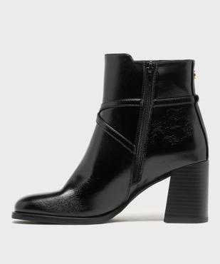 Boots à vernis mat, bout carré et talon trapèze femme - LuluCastagnette vue3 - LULUCASTAGNETTE - GEMO
