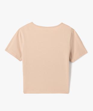 Tee-shirt à manches courtes avec ouverture sur le buste fille vue3 - GEMO 4G FILLE - GEMO