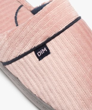 Chaussons femme mules plates en velours côtelé - Dim vue6 - DIM - GEMO