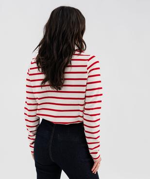 Tee-shirt manches longues rayé marinière femme - LuluCastagnette vue4 - LULU CASTAGNETTE GEMO FOR GOOD - GEMO
