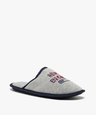 Chaussons homme mules plates brodées "Réveil en cours" vue2 - GEMO(HOMWR HOM) - GEMO
