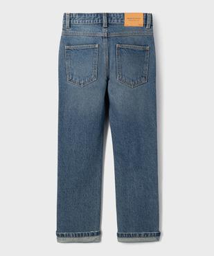 Jean regular en coton délavé garçon vue4 - GEMO 4G GARCON - GEMO