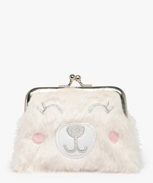 Porte-monnaie enfant ours en maille peluche vue1 - GEMO (ENFANT) - GEMO