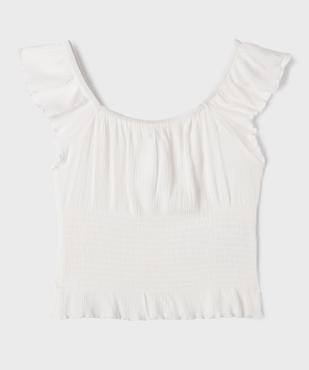 Blouse manches courtes en viscose à col Bardot fille vue1 - GEMO 4G FILLE - GEMO