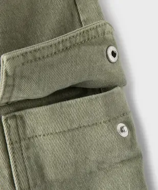 Pantalon cargo loose en denim stretch coloré garçon vue2 - GEMO (JUNIOR) - GEMO