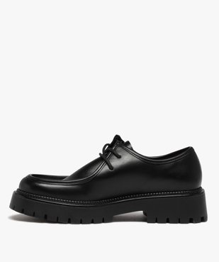 Derbies femme unis à semelle épaisse et crantée vue3 - GEMO (CASUAL) - GEMO