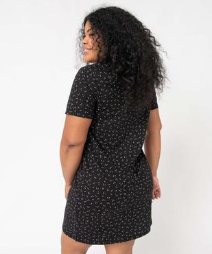 Chemise de nuit à manches courtes avec motifs femme grande taille vue3 - GEMO 4G FEMME - GEMO