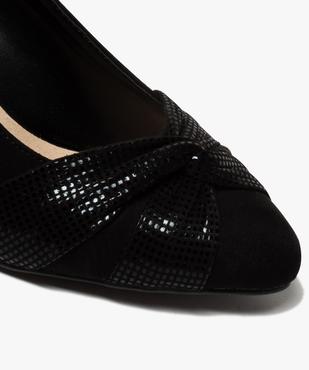 Escarpins femme en suédine avec effet drapé et verni vue6 - GEMO(URBAIN) - GEMO