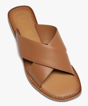 Mules femme à talon plat et larges brides croisées  vue5 - TANEO - GEMO