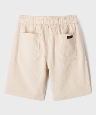 Bermuda en velours côtelé coupe regular garçon vue3 - GEMO (JUNIOR) - GEMO