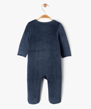 Pyjama en velours avec inscription multicolore bébé garçon vue3 - GEMO(BB COUCHE) - GEMO