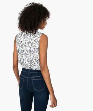 Blouse femme sans manches imprimée avec col chemise vue3 - GEMO(FEMME PAP) - GEMO