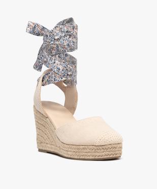 Sandales à talon compensé à brides foulard femme  vue2 - VALENTINA BALDANO GEMO FORGOOD - GEMO