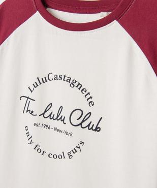 Tee-shirt manches longues raglan en jersey de coton imprimé garçon - LuluCastagnette vue2 - LULU CASTAGNETTE G4G D - GEMO