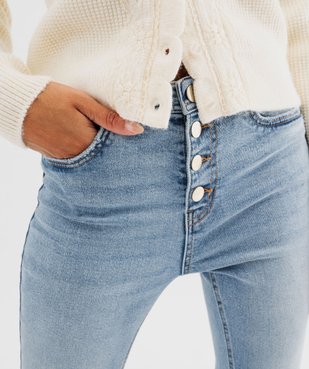 Jean bootcut taille haute en denim stretch femme vue3 - GEMO 4G FEMME - GEMO