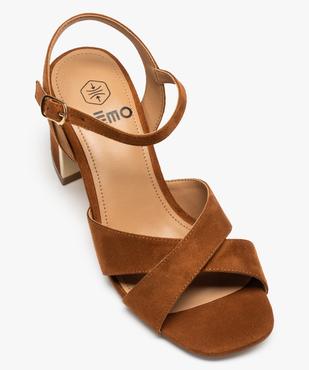 Sandales femme à talon en suédine avec détails métallisés vue5 - GEMO(URBAIN) - GEMO