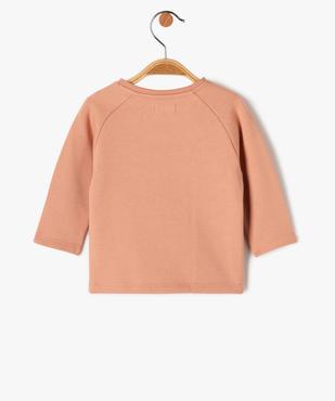 Sweat brassière en molleton à fermeture devant bébé fille vue3 - GEMO 4G BEBE - GEMO