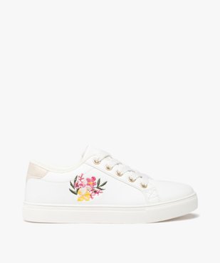 Baskets fille unies brodées fleurs sur le côté vue1 - GEMO (ENFANT) - GEMO