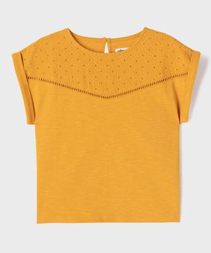 Tee-shirt manches courtes loose à plastron fille vue1 - GEMO 4G FILLE - GEMO