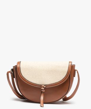 Sac femme bi-matières forme besace vue1 - GEMO (ACCESS) - GEMO