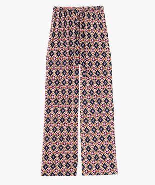 Pantalon large et fluide imprimé à taille élastiquée femme vue4 - GEMO(FEMME PAP) - GEMO