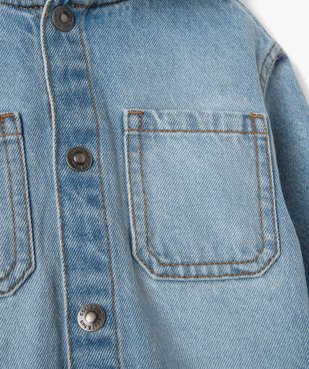 Chemise en jean bébé garçon à capuche et fermeture pressionnée vue2 - GEMO 4G BEBE - GEMO