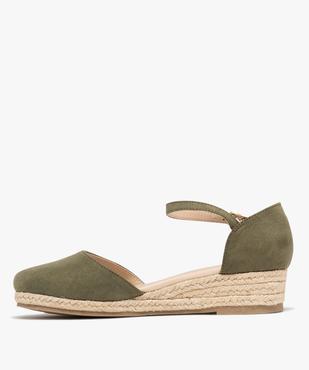 Chaussures en suédine à talon compensé en corde femme vue3 - VALENTINA BALDA - GEMO