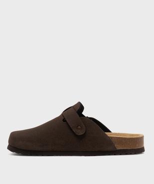 Sabots en suédine à semelle intérieure cuir anatomique femme - Follow Me vue3 - FOLLOW ME - GEMO