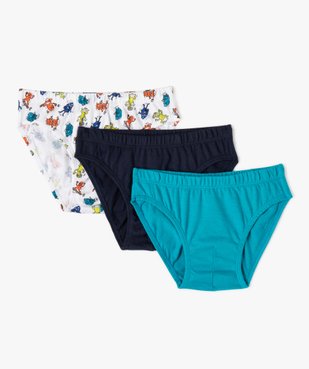 Slips en coton avec motifs monstres garçon (lot de 3) vue1 - GEMO 4G GARCON - GEMO
