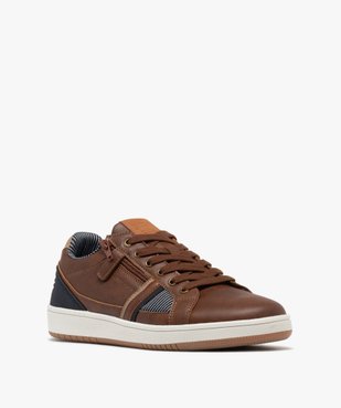 Baskets basses à lacets au look urbain homme vue3 - URBAN STEPS - GEMO
