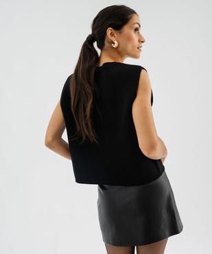 Gilet sans manches oversize avec boutons fantaisie femme  vue4 - GEMO(FEMME PAP) - GEMO