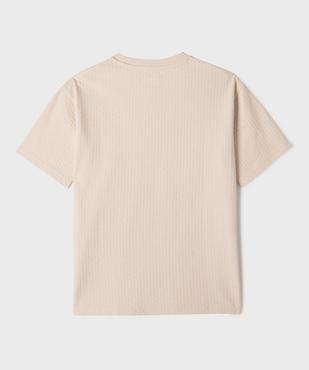 Tee-shirt en seersucker moelleux coupe droite garçon vue3 - GEMO 4G GARCON - GEMO