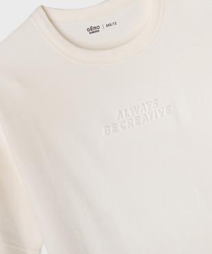 Tee-shirt manches courtes oversize avec inscriptions en relief garçon vue2 - GEMO 4G GARCON - GEMO