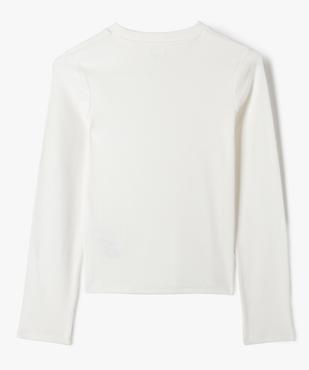 Tee-shirt manches longues en maille côtelée fille vue3 - GEMO 4G FILLE - GEMO