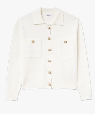 Gilet avec col carré et boutons fantaisie femme vue4 - GEMO(FEMME PAP) - GEMO