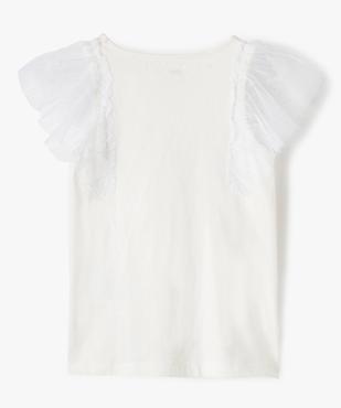 Tee-shirt fille avec empiècements en tulle sur les épaules vue3 - GEMO (ENFANT) - GEMO