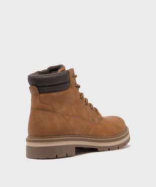 Boots multi-matières avec lacets et zip intérieur homme - Urban Steps vue4 - URBAN STEPS - GEMO