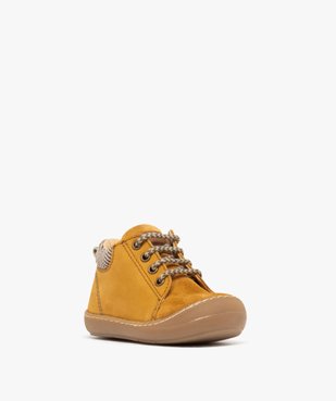 Chaussures premiers pas bébé garçon en cuir avec col moussé à motif - NA! vue3 - NA! - GEMO