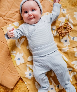 Pantalon à pieds et ceinture élastique en jersey bébé (lot de 2) vue1 - GEMO 4G BEBE - GEMO