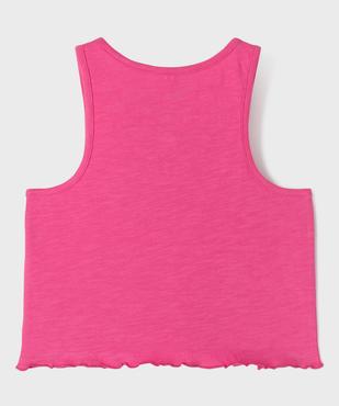 Débardeur en jersey de coton flammé finition roulottée fille vue4 - GEMO 4G FILLE - GEMO
