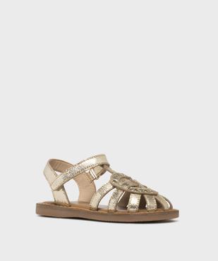 Sandales en cuir brillant avec motif cœur fille - Lovely Wings vue2 - LOVELY WINGS GEMO FOR GOOD - GEMO